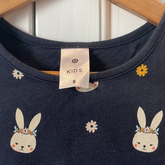 Long Sleeve Bunny Print Dress Size 5 - Picture 3 of 3